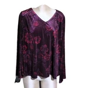 9 West Velvet Fairy Goth Womens Y2K Renaissance Faire Size L Long Sleeve Top (h)